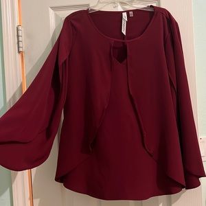 Maroon/Wine Res Blouse